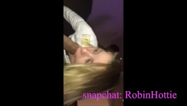 Hot blonde teen gets gangbanged by group of studs