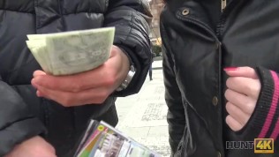 HUNT4K. Boy unwillingly let cute GF have sex for money with stranger